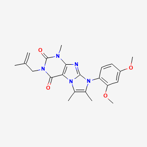molecular formula C22H25N5O4 B2988916 8-(2,4-dimethoxyphenyl)-1,6,7-trimethyl-3-(2-methylallyl)-1H-imidazo[2,1-f]purine-2,4(3H,8H)-dione CAS No. 896321-31-6
