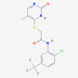 molecular formula C14H11ClF3N3O2S B2988920 N-(2-chloro-5-(trifluoromethyl)phenyl)-2-((5-methyl-2-oxo-1,2-dihydropyrimidin-4-yl)thio)acetamide CAS No. 905674-33-1