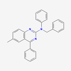 molecular formula C28H23N3 B2988921 N-苄基-6-甲基-N,4-二苯基喹唑啉-2-胺 CAS No. 384368-31-4