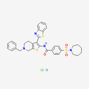 4-(azepan-1-ylsulfonyl)-N-(3-(benzo[d]thiazol-2-yl)-6-benzyl-4,5,6,7-tetrahydrothieno[2,3-c]pyridin-2-yl)benzamide hydrochloride