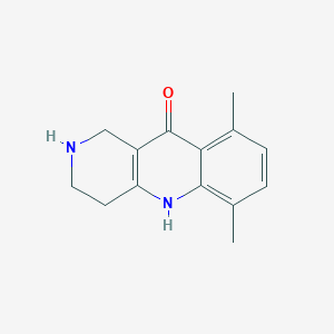 molecular formula C14H16N2O B2988926 6,9-dimethyl-1,3,4,5-tetrahydrobenzo[b]-1,6-naphthyridin-10(2H)-one CAS No. 1338675-56-1