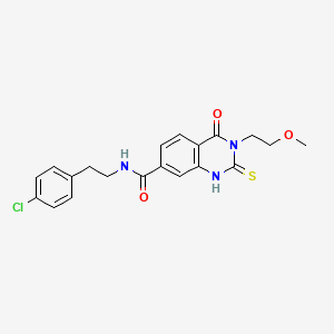 molecular formula C20H20ClN3O3S B2988929 N-(4-chlorophenethyl)-3-(2-methoxyethyl)-4-oxo-2-thioxo-1,2,3,4-tetrahydroquinazoline-7-carboxamide CAS No. 451466-33-4
