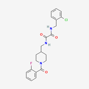 molecular formula C22H23ClFN3O3 B2988930 N1-(2-chlorobenzyl)-N2-((1-(2-fluorobenzoyl)piperidin-4-yl)methyl)oxalamide CAS No. 1235358-86-7