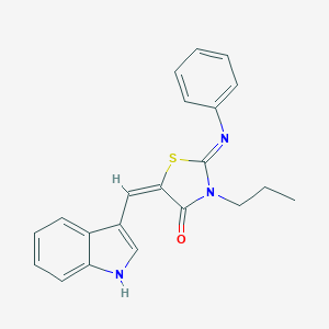 molecular formula C21H19N3OS B298894 (5E)-5-(1H-indol-3-ylmethylidene)-2-phenylimino-3-propyl-1,3-thiazolidin-4-one 