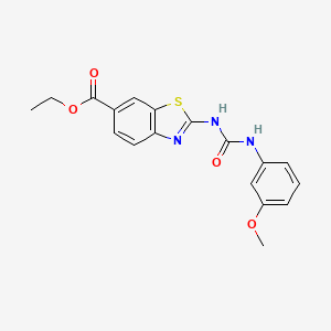 molecular formula C18H17N3O4S B2988951 Ethyl 2-(3-(3-methoxyphenyl)ureido)benzo[d]thiazole-6-carboxylate CAS No. 1190283-55-6