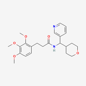 N-(pyridin-3-yl(tetrahydro-2H-pyran-4-yl)methyl)-3-(2,3,4-trimethoxyphenyl)propanamide