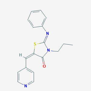 molecular formula C18H17N3OS B298896 2-(Phenylimino)-3-propyl-5-(4-pyridinylmethylene)-1,3-thiazolidin-4-one 