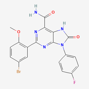 2-(5-bromo-2-methoxyphenyl)-9-(4-fluorophenyl)-8-oxo-8,9-dihydro-7H-purine-6-carboxamide