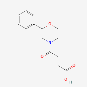 molecular formula C14H17NO4 B2988978 4-Oxo-4-(2-phenylmorpholin-4-yl)butanoic acid CAS No. 1183671-23-9
