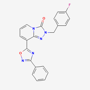 molecular formula C21H14FN5O2 B2988983 2-(4-fluorobenzyl)-8-(3-phenyl-1,2,4-oxadiazol-5-yl)-[1,2,4]triazolo[4,3-a]pyridin-3(2H)-one CAS No. 1251598-12-5