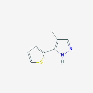 molecular formula C8H8N2S B2988986 4-甲基-3-(2-噻吩基)-1H-吡唑 CAS No. 59843-89-9