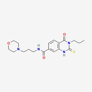 molecular formula C19H26N4O3S B2988987 N-(3-吗啉-4-基丙基)-4-氧代-3-丙基-2-硫代次亚胺-1H-喹唑啉-7-甲酰胺 CAS No. 403728-00-7