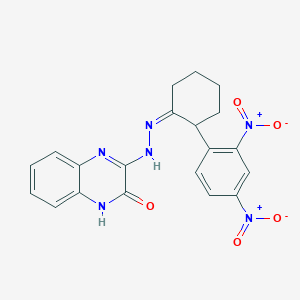 molecular formula C20H18N6O5 B2988988 3-{2-[2-(2,4-二硝基苯基)环己叉亚烷基]肼基}-2(1H)-喹喔啉酮 CAS No. 672949-63-2