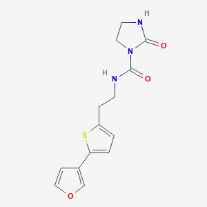 molecular formula C14H15N3O3S B2988992 N-(2-(5-(furan-3-yl)thiophen-2-yl)ethyl)-2-oxoimidazolidine-1-carboxamide CAS No. 2034498-50-3