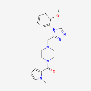 molecular formula C20H24N6O2 B2988998 1-{[4-(2-methoxyphenyl)-4H-1,2,4-triazol-3-yl]methyl}-4-[(1-methyl-1H-pyrrol-2-yl)carbonyl]piperazine CAS No. 1396864-63-3
