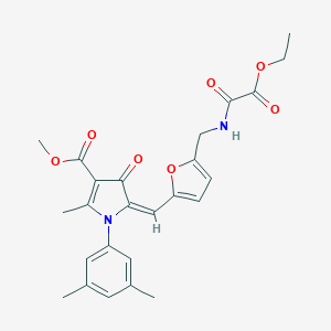 molecular formula C25H26N2O7 B298900 methyl 1-(3,5-dimethylphenyl)-5-{[5-({[ethoxy(oxo)acetyl]amino}methyl)-2-furyl]methylene}-2-methyl-4-oxo-4,5-dihydro-1H-pyrrole-3-carboxylate 