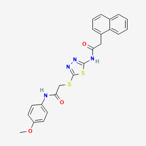 molecular formula C23H20N4O3S2 B2989009 N-(4-甲氧基苯基)-2-((5-(2-(萘-1-基)乙酰氨基)-1,3,4-噻二唑-2-基)硫代)乙酰胺 CAS No. 392294-10-9