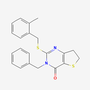 3-Benzyl-2-[(2-methylphenyl)methylsulfanyl]-6,7-dihydrothieno[3,2-d]pyrimidin-4-one