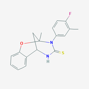 3-(4-fluoro-3-methylphenyl)-2-methyl-5,6-dihydro-2H-2,6-methanobenzo[g][1,3,5]oxadiazocine-4(3H)-thione