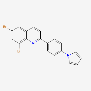 molecular formula C19H12Br2N2 B2989028 6,8-dibromo-2-[4-(1H-pyrrol-1-yl)phenyl]quinoline CAS No. 861206-24-8