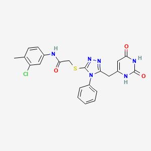 N-(3-chloro-4-methylphenyl)-2-[[5-[(2,4-dioxo-1H-pyrimidin-6-yl)methyl]-4-phenyl-1,2,4-triazol-3-yl]sulfanyl]acetamide