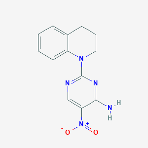 molecular formula C13H13N5O2 B2989033 2-(3,4-二氢喹啉-1(2H)-基)-5-硝基嘧啶-4-胺 CAS No. 1286699-43-1