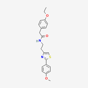 molecular formula C22H24N2O3S B2989040 2-(4-ethoxyphenyl)-N-(2-(2-(4-methoxyphenyl)thiazol-4-yl)ethyl)acetamide CAS No. 863556-05-2