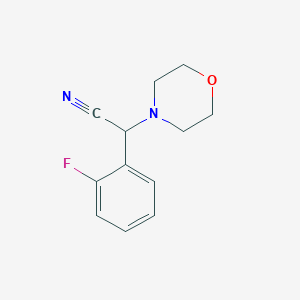 molecular formula C12H13FN2O B2989049 2-(2-Fluorophenyl)-2-morpholinoacetonitrile CAS No. 66549-00-6
