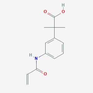 molecular formula C13H15NO3 B2989054 2-Methyl-2-[3-(prop-2-enoylamino)phenyl]propanoic acid CAS No. 2305526-81-0