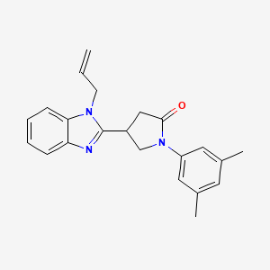 molecular formula C22H23N3O B2989059 1-(3,5-二甲基苯基)-4-(1-丙-2-烯基苯并咪唑-2-基)吡咯烷-2-酮 CAS No. 847396-74-1