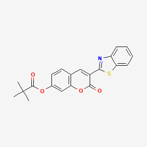 molecular formula C21H17NO4S B2989064 3-(benzo[d]thiazol-2-yl)-2-oxo-2H-chromen-7-yl pivalate CAS No. 578003-09-5
