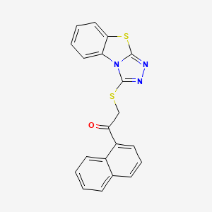 molecular formula C20H13N3OS2 B2989065 2-(Benzo[4,5]thiazolo[2,3-c][1,2,4]triazol-3-ylthio)-1-(naphthalen-1-yl)ethanone CAS No. 315676-97-2