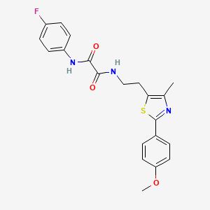 molecular formula C21H20FN3O3S B2989066 N1-(4-氟苯基)-N2-(2-(2-(4-甲氧基苯基)-4-甲基噻唑-5-基)乙基)草酰胺 CAS No. 894015-52-2