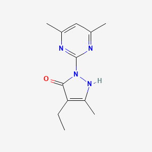 molecular formula C12H16N4O B2989074 1-(4,6-二甲基嘧啶-2-基)-4-乙基-3-甲基-1H-吡唑-5-醇 CAS No. 955554-21-9
