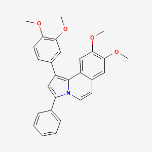 molecular formula C28H25NO4 B2989077 1-(3,4-Dimethoxyphenyl)-8,9-dimethoxy-3-phenylpyrrolo[2,1-a]isoquinoline CAS No. 886362-22-7
