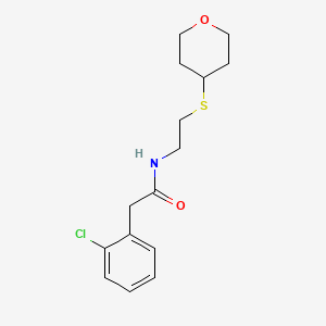 2-(2-chlorophenyl)-N-(2-((tetrahydro-2H-pyran-4-yl)thio)ethyl)acetamide