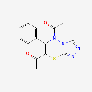 1-Ethanone, 1-(5-acetyl-6-phenyl-5H-[1,2,4]triazolo[3,4-b][1,3,4]thiadiazin-7-yl)-