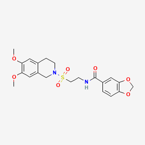 N-(2-((6,7-dimethoxy-3,4-dihydroisoquinolin-2(1H)-yl)sulfonyl)ethyl)benzo[d][1,3]dioxole-5-carboxamide