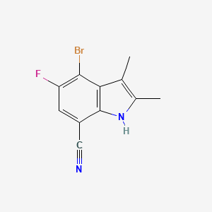 B2989112 4-bromo-5-fluoro-2,3-dimethyl-1H-indole-7-carbonitrile CAS No. 1912446-10-6