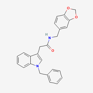 molecular formula C25H22N2O3 B2989119 N-(苯并[d][1,3]二噁杂环-5-基甲基)-2-(1-苄基-1H-吲哚-3-基)乙酰胺 CAS No. 922036-94-0