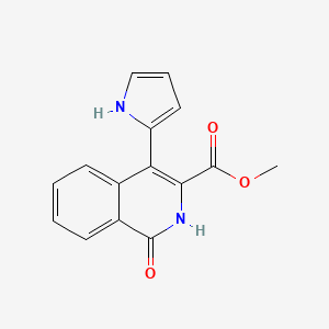 molecular formula C15H12N2O3 B2989120 NCGC00385864-01_C15H12N2O3_3-Isoquinolinecarboxylic acid, 1,2-dihydro-1-oxo-4-(1H-pyrrol-2-yl)-, methyl ester CAS No. 920020-07-1