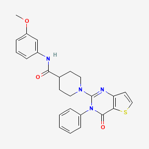 molecular formula C25H24N4O3S B2989123 N-(5-{(E)-2-[5-({[4-(氨基磺酰基)苯基]氨基}磺酰基)-2-噻吩基]乙烯基}-3-甲基异恶唑-4-基)丙酰胺 CAS No. 1112306-62-3