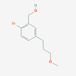 molecular formula C11H15BrO2 B2989127 (2-Bromo-5-(3-methoxypropyl)phenyl)methanol CAS No. 1247088-93-2