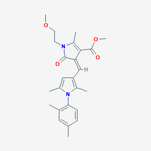 methyl (4Z)-4-{[1-(2,4-dimethylphenyl)-2,5-dimethyl-1H-pyrrol-3-yl]methylidene}-1-(2-methoxyethyl)-2-methyl-5-oxo-4,5-dihydro-1H-pyrrole-3-carboxylate