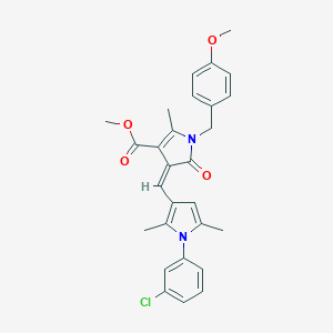 molecular formula C28H27ClN2O4 B298916 methyl (4Z)-4-{[1-(3-chlorophenyl)-2,5-dimethyl-1H-pyrrol-3-yl]methylidene}-1-(4-methoxybenzyl)-2-methyl-5-oxo-4,5-dihydro-1H-pyrrole-3-carboxylate 