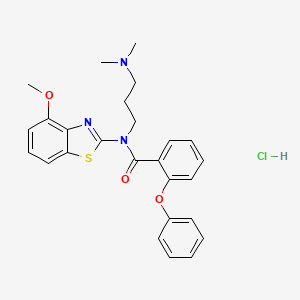 molecular formula C26H28ClN3O3S B2989161 N-(3-(dimethylamino)propyl)-N-(4-methoxybenzo[d]thiazol-2-yl)-2-phenoxybenzamide hydrochloride CAS No. 1215823-54-3
