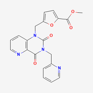 molecular formula C20H16N4O5 B2989168 methyl 5-((2,4-dioxo-3-(pyridin-2-ylmethyl)-3,4-dihydropyrido[3,2-d]pyrimidin-1(2H)-yl)methyl)furan-2-carboxylate CAS No. 946371-01-3