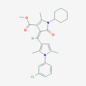 molecular formula C26H29ClN2O3 B298917 methyl (4Z)-4-{[1-(3-chlorophenyl)-2,5-dimethyl-1H-pyrrol-3-yl]methylidene}-1-cyclohexyl-2-methyl-5-oxo-4,5-dihydro-1H-pyrrole-3-carboxylate 