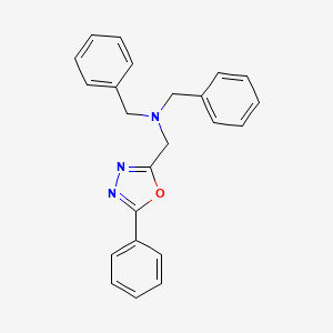 N-benzyl-1-phenyl-N-[(5-phenyl-1,3,4-oxadiazol-2-yl)methyl]methanamine