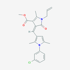 molecular formula C23H23ClN2O3 B298918 methyl (4Z)-4-{[1-(3-chlorophenyl)-2,5-dimethyl-1H-pyrrol-3-yl]methylidene}-2-methyl-5-oxo-1-(prop-2-en-1-yl)-4,5-dihydro-1H-pyrrole-3-carboxylate 
